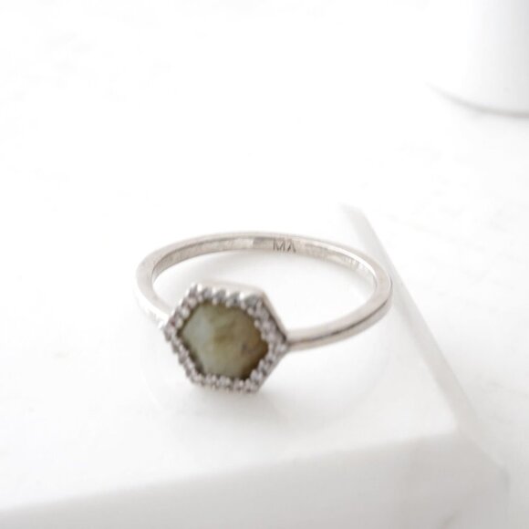 Anthropologie Melanie Auld Hex Stone Ring 7 - Picture 2 of 5